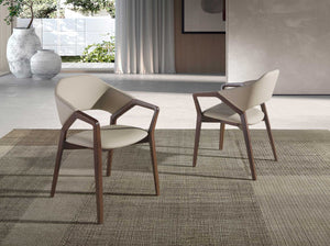 Chair in ecological mink leather