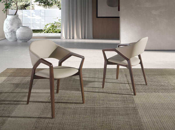 Chair in ecological mink leather