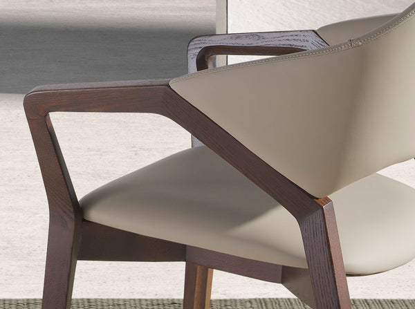 Chair in ecological mink leather
