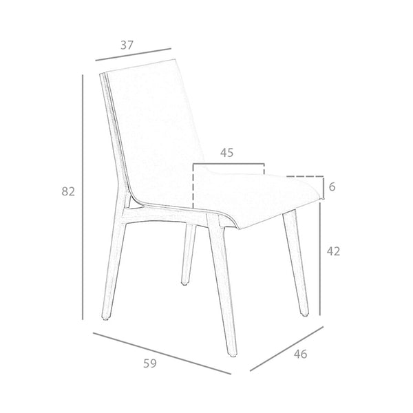Chair in dark mink eco-leather