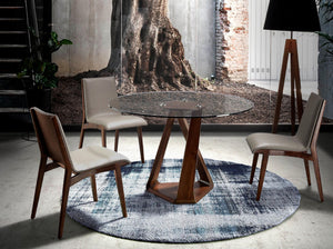Chair in dark mink eco-leather