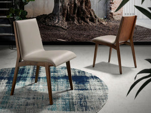 Chair in dark mink eco-leather