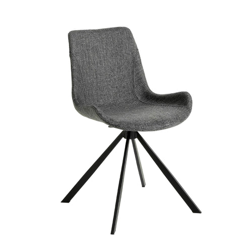 Swivel chair in dark gray fabric