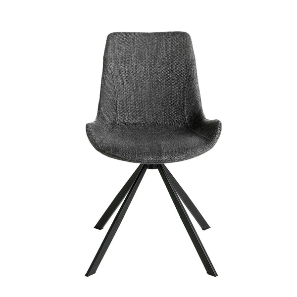 Swivel chair in dark gray fabric
