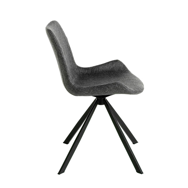 Swivel chair in dark gray fabric