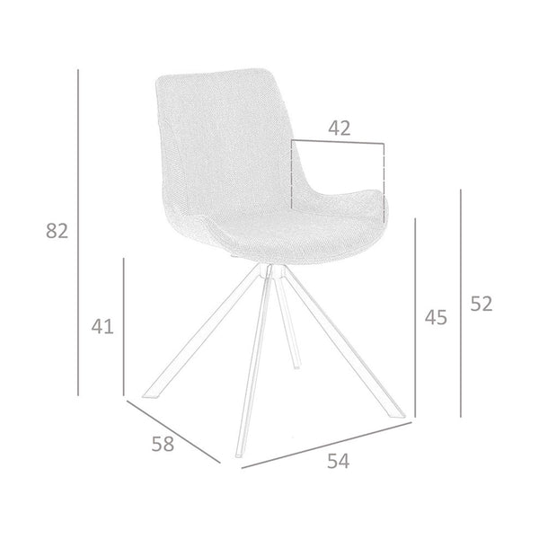 Swivel chair in dark gray fabric