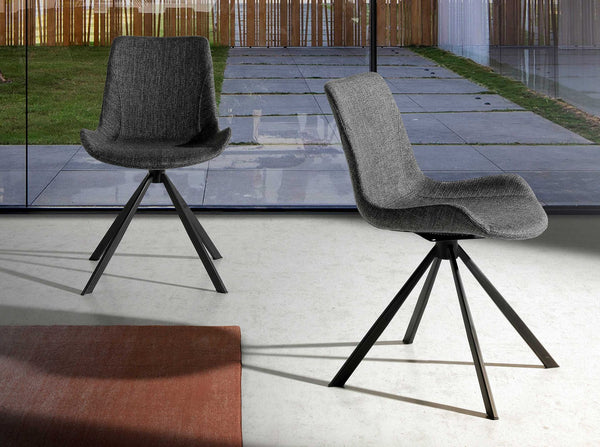 Swivel chair in dark gray fabric