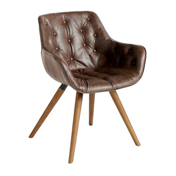 Chocolate brown eco-leather chair