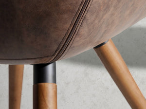 Chocolate brown eco-leather chair