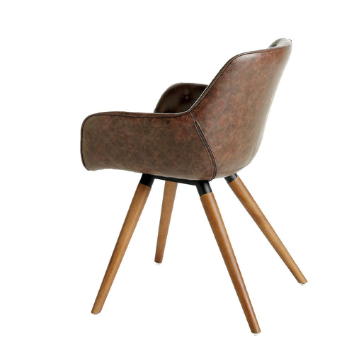 Chocolate brown eco-leather chair