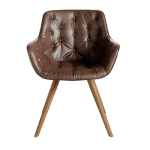 Chocolate brown eco-leather chair