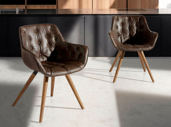 Chocolate brown eco-leather chair