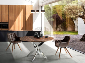 Chocolate brown eco-leather chair