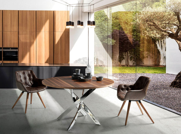 Chocolate brown eco-leather chair