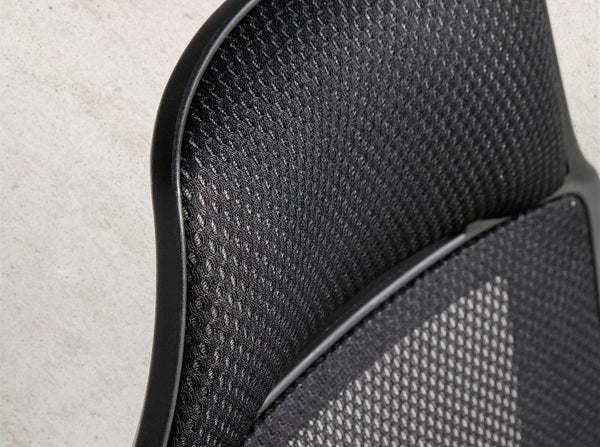 Black fabric swivel office chair