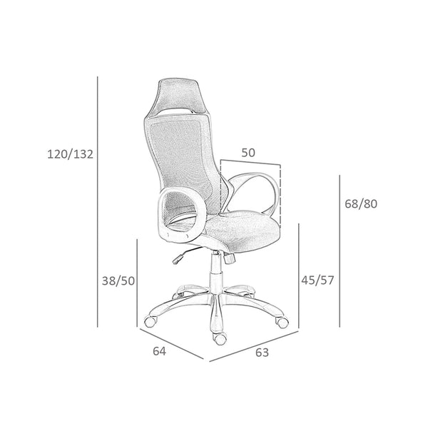 Black fabric swivel office chair