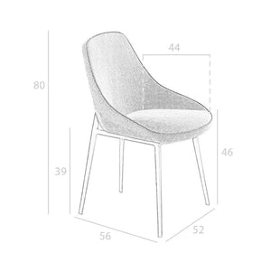 Chair in gray fabric