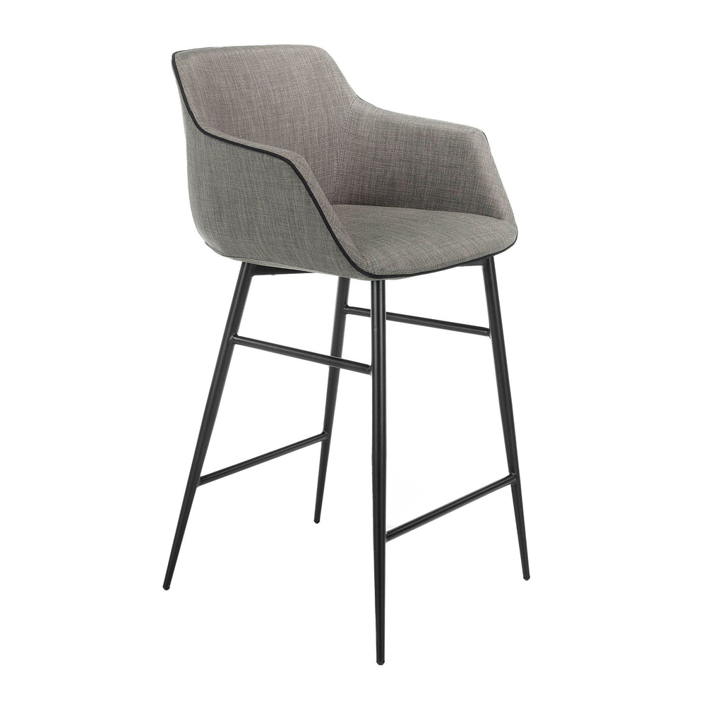 Gray fabric bench