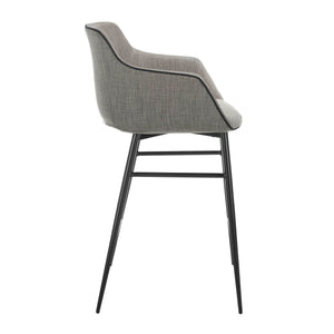 Gray fabric bench