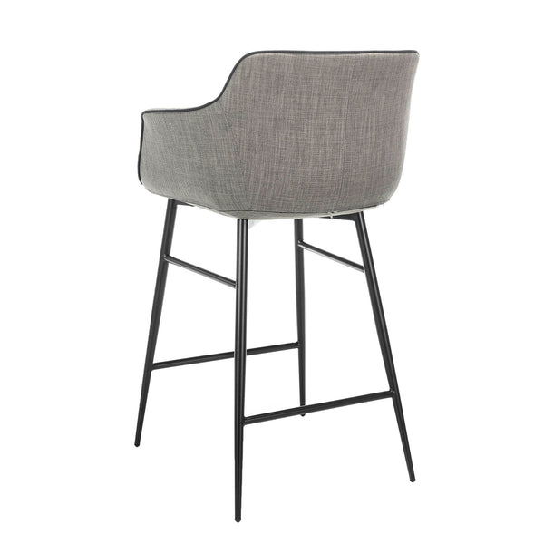 Gray fabric bench