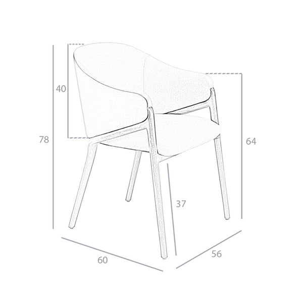Eco-leather chair in beige and dark mink fabric