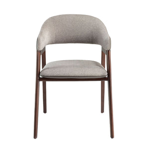 Eco-leather chair in gray and dark mink fabric