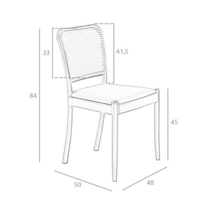 Black eco-leather and wicker chair