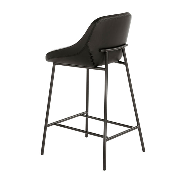 Bench in gray fabric and black eco-leather