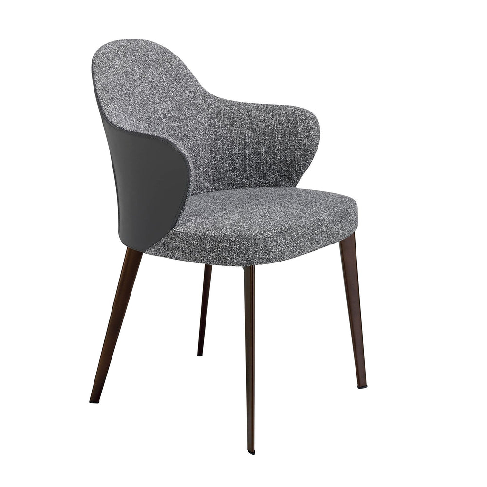 Chair in dark gray fabric and eco-leather