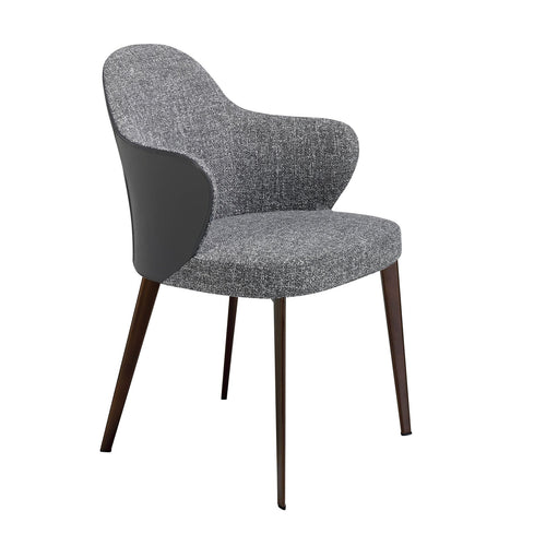 Chair in dark gray fabric and eco-leather