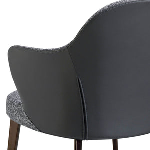 Chair in dark gray fabric and eco-leather