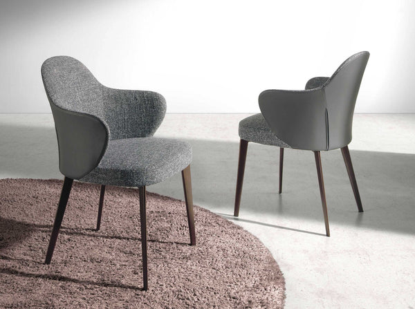 Chair in dark gray fabric and eco-leather