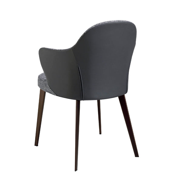 Chair in dark gray fabric and eco-leather