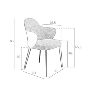 Chair in dark gray fabric and eco-leather