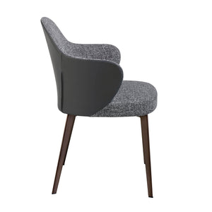 Chair in dark gray fabric and eco-leather