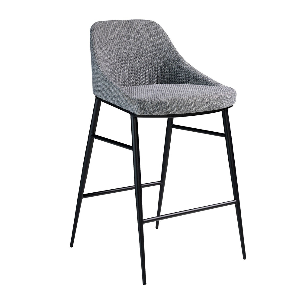 Gray fabric bench