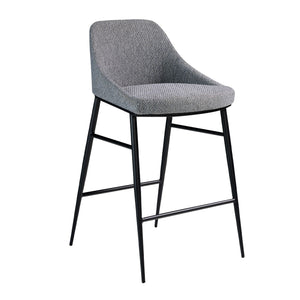 Gray fabric bench