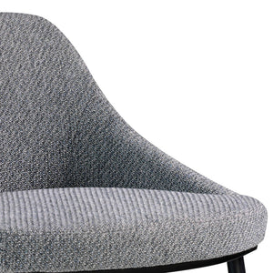 Gray fabric bench