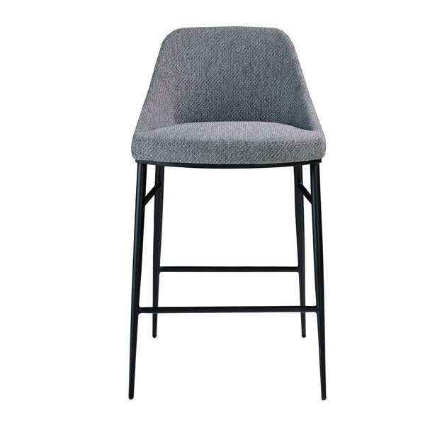 Gray fabric bench