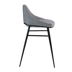 Gray fabric bench