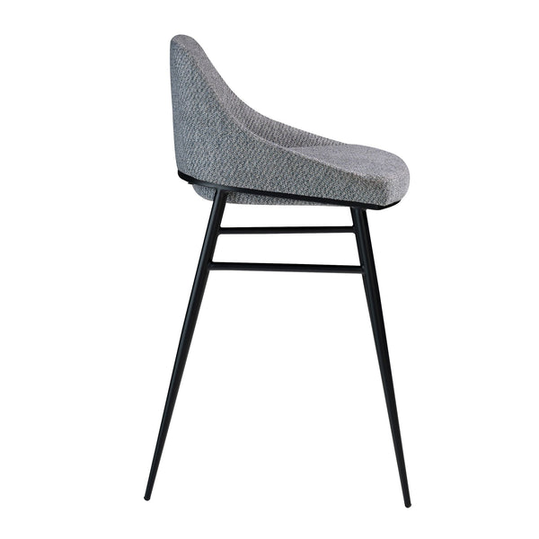 Gray fabric bench