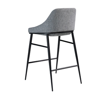 Gray fabric bench