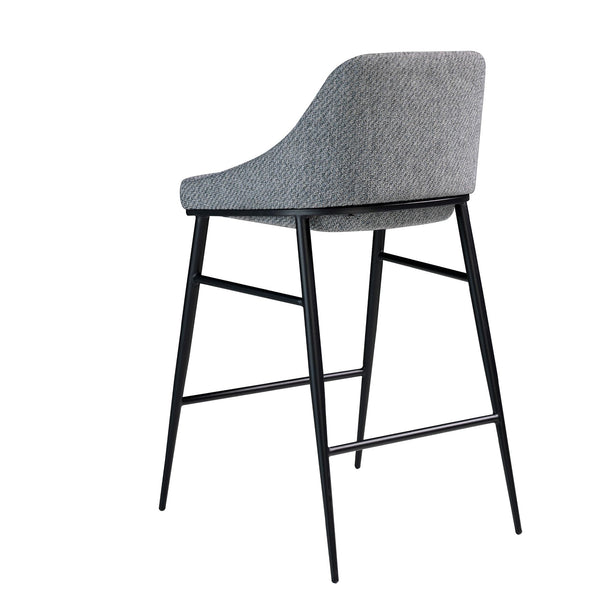 Gray fabric bench