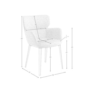 Chair in brown marbled fabric