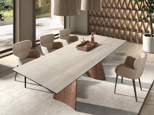 Chair in brown marbled fabric