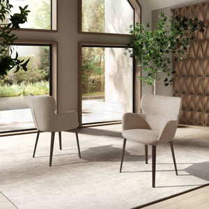 Chair in brown marbled fabric