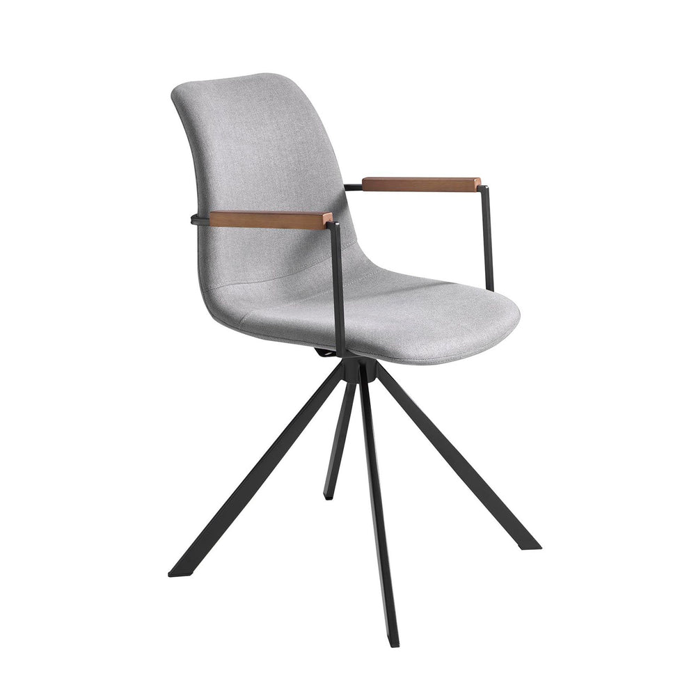 Swivel chair in dark gray fabric