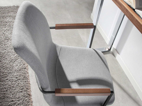 Swivel chair in dark gray fabric