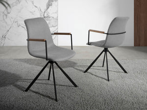 Swivel chair in dark gray fabric