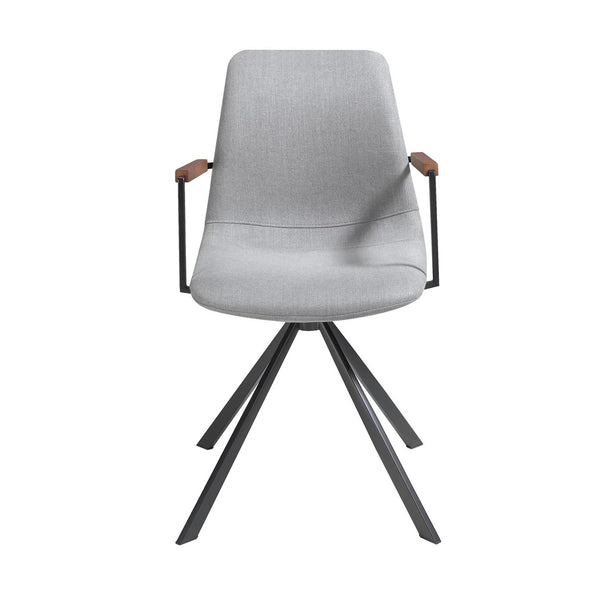 Swivel chair in dark gray fabric